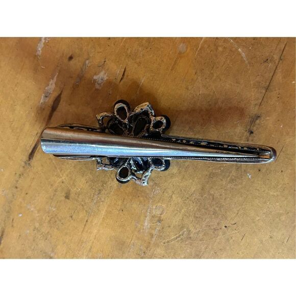 Large Vintage Rhinestone Studded Floral Alligator Hair Clip (8217) read - Picture 3 of 6